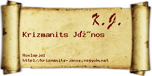 Krizmanits János névjegykártya